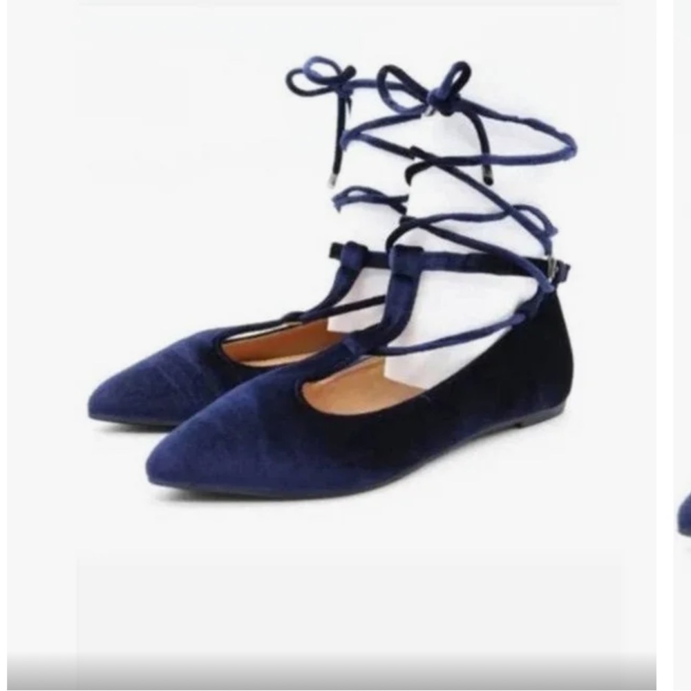 Yoki Urban 80 velvet gray gladiator flats